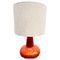 Mid-Century Modern Rot Orange Keramik Tischlampe, Belgien, 1960er 1