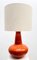 Mid-Century Modern Red Orange Ceramic Table Lamp, Belgium, 1960s 3