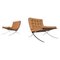 Barcelona Chairs in Cognac Leather by Mies van der Rohe for Knoll, 1960s, Set of 2 1