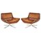 Metropolitan Swivel Armchairs in Hand Dyed Brown Leather from B&B Italia, Set of 2 1