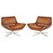 Metropolitan Swivel Armchairs in Hand Dyed Brown Leather from B&B Italia, Set of 2, Image 1