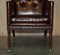 George III Brown Leather Chesterfield Armchair, 1780s 11