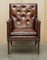 Brauner George III Chesterfield Ledersessel, 1780er 2