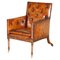 George III Brown Leather Chesterfield Armchair, 1780s 1