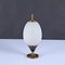Lámpara de mesa italiana Mid-Century moderna en forma de huevo de latón y vidrio opalino, años 50, Imagen 10
