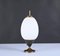 Mid-Century Modern Italian Egg-Shaped Table Lamp in Brass and Opaline Glass, 1950s, Image 11
