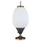 Mid-Century Modern Italian Egg-Shaped Table Lamp in Brass and Opaline Glass, 1950s 1