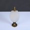 Italienische Mid-Century Moderne Eiförmige Tischlampe aus Messing & Opalglas, 1950er 13
