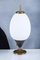 Mid-Century Modern Italian Egg-Shaped Table Lamp in Brass and Opaline Glass, 1950s, Image 2