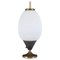 Mid-Century Modern Italian Egg-Shaped Table Lamp in Brass and Opaline Glass, 1950s, Image 4