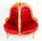 Love Seat tapizado de madera dorada, años 50, Imagen 15