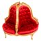 Upholstered Giltwood Love Seat, 1950s, Image 1