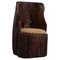 Swedish Handcarved Stump Chair with Lambswool Seat, 1900s, Image 1