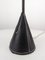 Lámpara de pie de cuero negro atribuida a Jacques Adnet, años 50, Imagen 3
