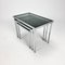 Chrome & Smoked Glass Nesting Tables, 1970s, Set of 3 1