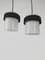 Mid-Century Italian White Opaline, Brass and Black Metal Suspensions in the style of Stilnovo, 1950s 12