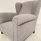 Art Deco Wingback Chair in Gray Boucle Fabric, 1925 13