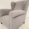 Fauteuil à Oreilles Art Déco en Tissu Bouclé Gris, 1925 13