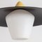 Lampe à Suspension Noire, Blanche et Jaune, 1950s 5