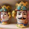 Large Les Siciliennes Man's Head Vase with Fruit from Popolo 2