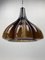 Lámpara colgante grande con flor de cristal de Murano marrón atribuido a Peill & Putzler, años 70, Imagen 7