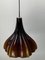 Lampada a sospensione floreale in vetro di Murano marrone attribuita a Peill & Putzler, anni '70, Immagine 12