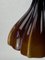 Lampada a sospensione floreale in vetro di Murano marrone attribuita a Peill & Putzler, anni '70, Immagine 4