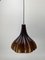Lámpara colgante grande con flor de cristal de Murano marrón atribuido a Peill & Putzler, años 70, Imagen 10
