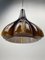 Lámpara colgante grande con flor de cristal de Murano marrón atribuido a Peill & Putzler, años 70, Imagen 8