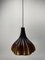 Lámpara colgante grande con flor de cristal de Murano marrón atribuido a Peill & Putzler, años 70, Imagen 3