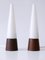 Mid-Century Modern Opaline Glass & Teak Table Lamps, Scandinavia, 1960s, Set of 2 3