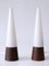 Moderne Mid-Century Tischlampen aus Opalglas & Teak, Skandinavien, 1960er, 2er Set 5