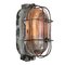 Industrielle Vintage Holophane Gestreifte Glas Wandlampen aus Gusseisen 2