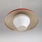 Pendant Lamp in Red and White Milk Glass, 1950s 8