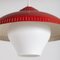 Pendant Lamp in Red and White Milk Glass, 1950s 9