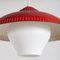 Pendant Lamp in Red and White Milk Glass, 1950s, Image 9