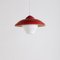 Lámpara colgante de vidrio lechoso rojo y blanco, años 50, Imagen 12