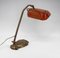 Art Nouveau Bankers Lamp with Red Opaline, France, 1900s 6