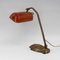 Art Nouveau Bankers Lamp with Red Opaline, France, 1900s 5