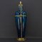 Vaso-Lampada Art Nouveau in ceramica blu attribuita a Paul Milet, Francia, inizio XX secolo, Immagine 3