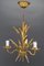 Lámpara colgante de oro con espigas de trigo, años 60, Imagen 4
