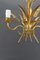 Lámpara colgante de oro con espigas de trigo, años 60, Imagen 10