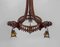 Gothic Chandelier Carved with Jesters & Lanterns, France, 1900s 7