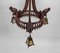 Gothic Chandelier Carved with Jesters & Lanterns, France, 1900s 8