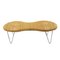 Banco con forma de cacahuete pelado de ratán de madera y acero inoxidable de Ikea, Imagen 1