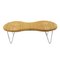 Rattan Peeling Peanut Shape Bank aus Holz & Edelstahl von Ikea 1