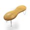 Banco con forma de cacahuete pelado de ratán de madera y acero inoxidable de Ikea, Imagen 4