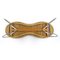 Banco con forma de cacahuete pelado de ratán de madera y acero inoxidable de Ikea, Imagen 9