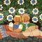 Ovaler Wandteller mit Blumen & Paar im Kostüm von Aebi Hasle + Trubsachen 4