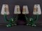 Green & Gold Earthenware Lamps, France, 1940s, Set of 2, Image 1